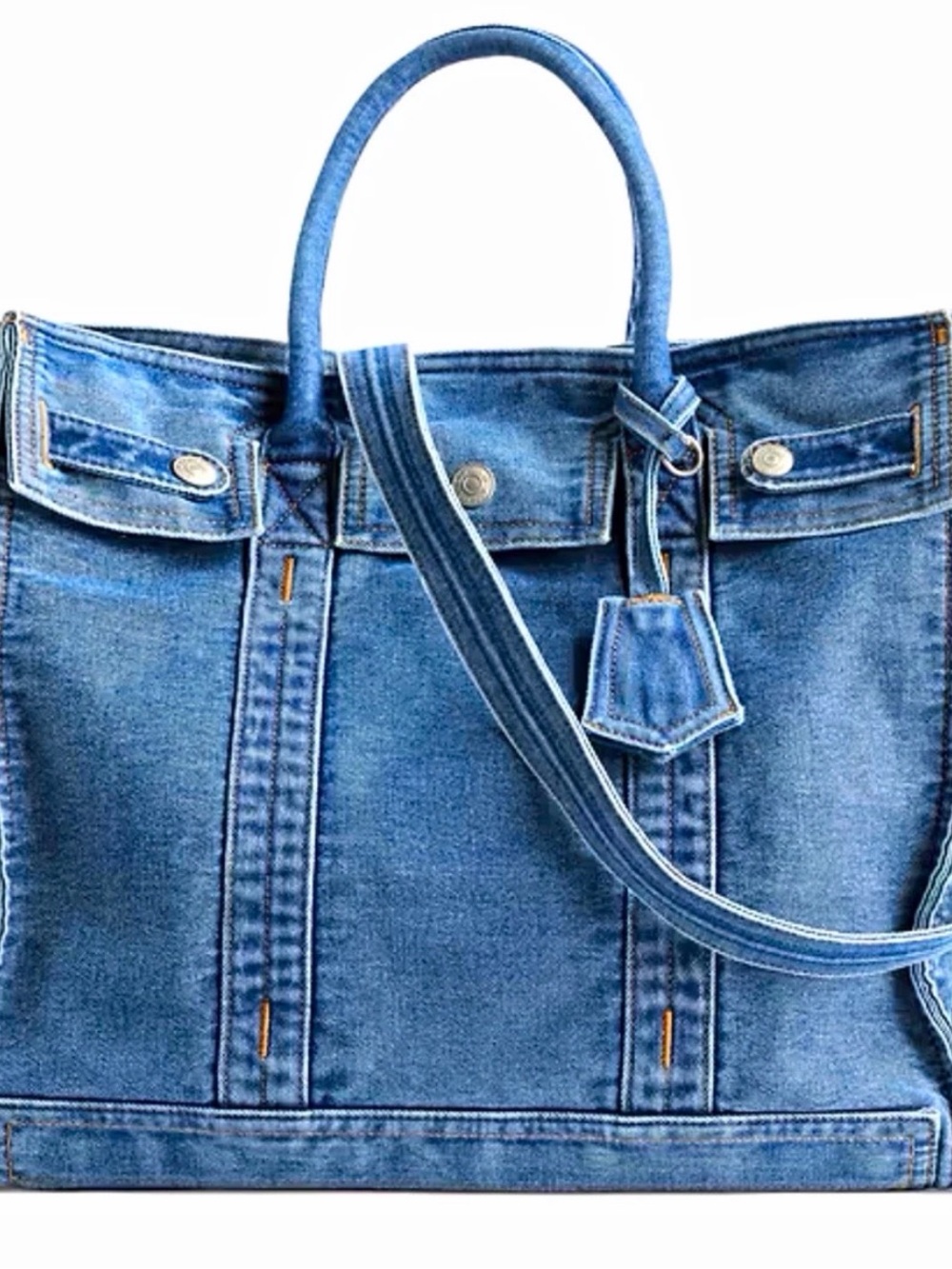 GAP Denim Blue Tote with Top Handles